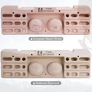 TWO STONES Hangboard Rock Climbing Pull Up Bar for Climbing, Fingerboard Climbing Training Board,Large Rock Climbing Hangboard with Jugs, Slopes, Pockets, and Edegs - Two Choice of Material