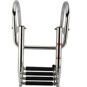 YaeMarine Stainless Steel in-Board 4 Steps Telescoping Ladder Folding Dock Ladder for Marine Boat Yacht Swimming Pool - YR-0027-3