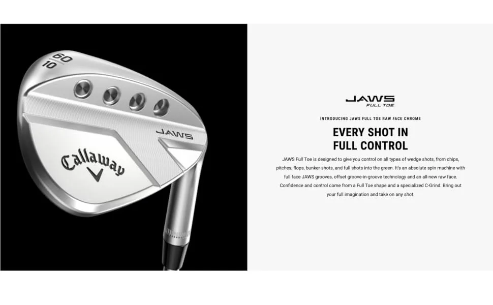 Callaway Golf JAWS Full Toe Wedge Black Right Graphite 60 degrees - jaws