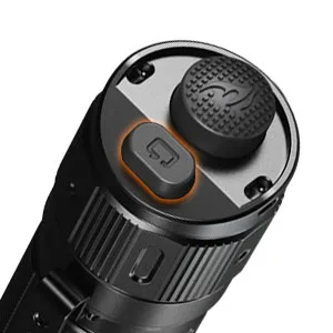 Fenix TK20R v2.0 Rechargeable Tactical Flashlight, 3000 Lumen Long Throw USB-C Tac Light, with LumenTac Organizer - functional switch on the TK20R v2.0
