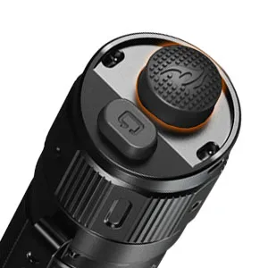 Fenix TK20R v2.0 Rechargeable Tactical Flashlight, 3000 Lumen Long Throw USB-C Tac Light, with LumenTac Organizer - tactical switch on the TK20R v2.0