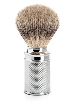 MHLE Traditional Silvertip Badger Shaving Brush | Chrome Plated Stainless Steel Handle | Luxury Shave Accessory for Men - B00Q84PSNG