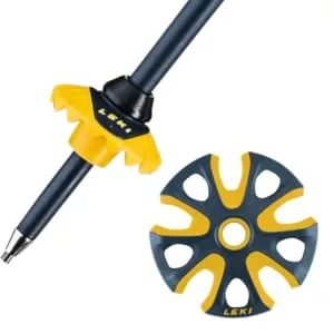 LEKI Spitfire 3D Ski Pole Pair 110 Blue/Mustard - Cobra & Big Mountain Baskets