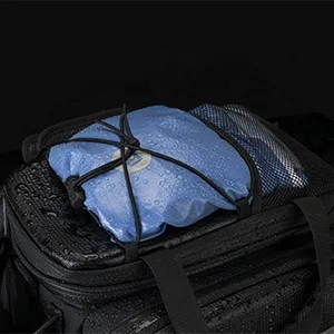 ROCKBROS Bike Rack Bag Trunk Bag Waterproof Carbon Leather Bicycle Rear Seat Cargo Bag Rear Pack Trunk Pannier Handbag - BUNGEE CORDS