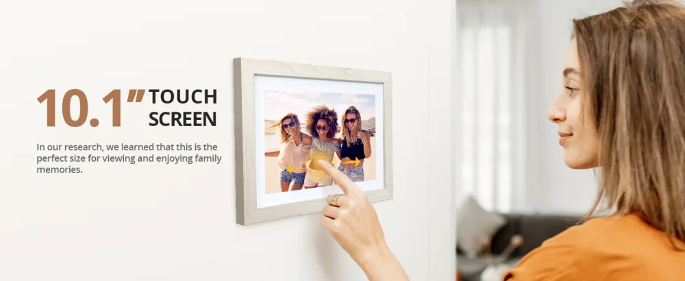 Dragon Touch Digital Picture Frame WiFi 10 inch IPS Touch Screen HD Display, 16GB Storage, Auto-Rotate, Share Photos via App, Email, Cloud - Classic 10 White - product information 2