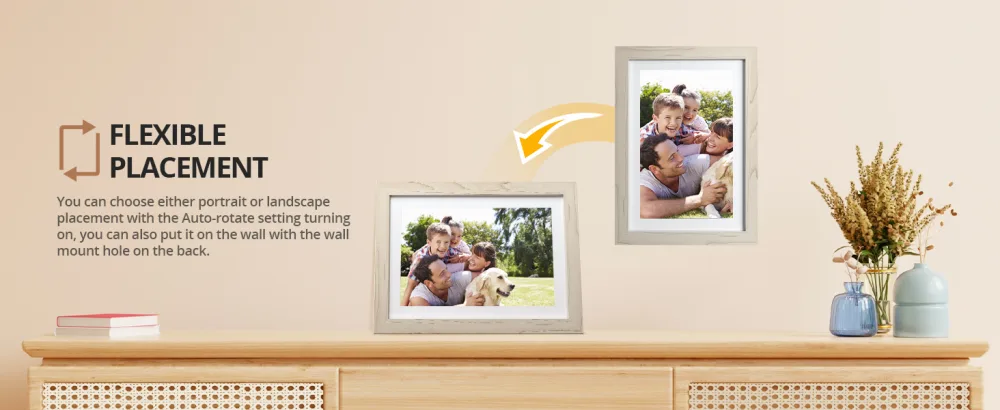 Dragon Touch Digital Picture Frame WiFi 10 inch IPS Touch Screen HD Display, 16GB Storage, Auto-Rotate, Share Photos via App, Email, Cloud - Classic 10 White - product information 4