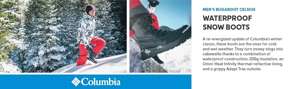 Columbia Men's Bugaboot Celsius Snow Boot 9 Graphite/Black - Columbia men