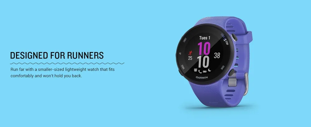 Garmin Forerunner 45s, 39MM Easy-to-Use GPS Running Watch with Garmin Coach Free Training Plan Support, Purple Purple 45s Watch - Garmin Forerunner 45S