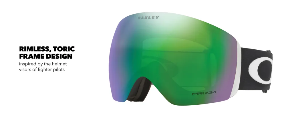 Oakley Flight Deck M Prizm Goggles Matte Black Medium - Rimless, toric frame design