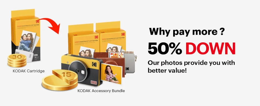 KODAK Mini Shot 2 Retro 4PASS 2-in-1 Instant Digital Camera and Photo Printer (2.1x3.4) + 68 Sheets Gift Bundle, Yellow Printer + 68 Sheets + Accessories Yellow - kodak mini shot 2 instant camera and photo printer