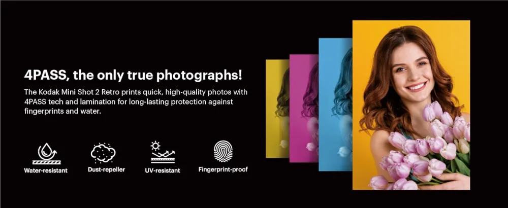 KODAK Mini Shot 2 Retro 4PASS 2-in-1 Instant Digital Camera and Photo Printer (2.1x3.4) + 68 Sheets Gift Bundle, Yellow Printer + 68 Sheets + Accessories Yellow - kodak mini shot 2 instant camera and photo printer