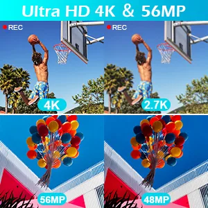 Video Camera Camcorder 4K 56MP Vlogging Camera with IR Night Vision 16X Digital Zoom, Microphone 2.4G Remote Control Black - product information 4