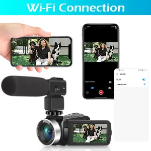 Video Camera Camcorder 4K 56MP Vlogging Camera with IR Night Vision 16X Digital Zoom, Microphone 2.4G Remote Control Black - product information 5