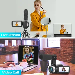 Video Camera Camcorder 4K 56MP Vlogging Camera with IR Night Vision 16X Digital Zoom, Microphone 2.4G Remote Control Black - product information 6