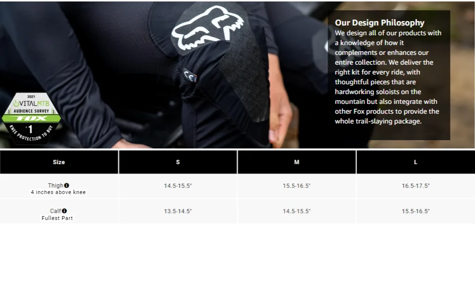 LAUNCH PRO D3O KNEE GUARD Large Black - Launch Knee Guard Sizing Chart