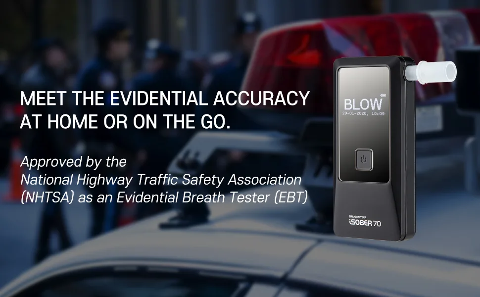 iSOBER 70 Premium Breathalyzer | DOT/NHTSA's Evidential Model Specification Compliant | Suracell FuelCell Sensor Technology Installed - isober law enforcement use