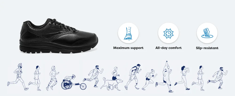 Brooks Men's Addiction Walker 2 Walking Shoe Black/Black 11 Wide - brooks