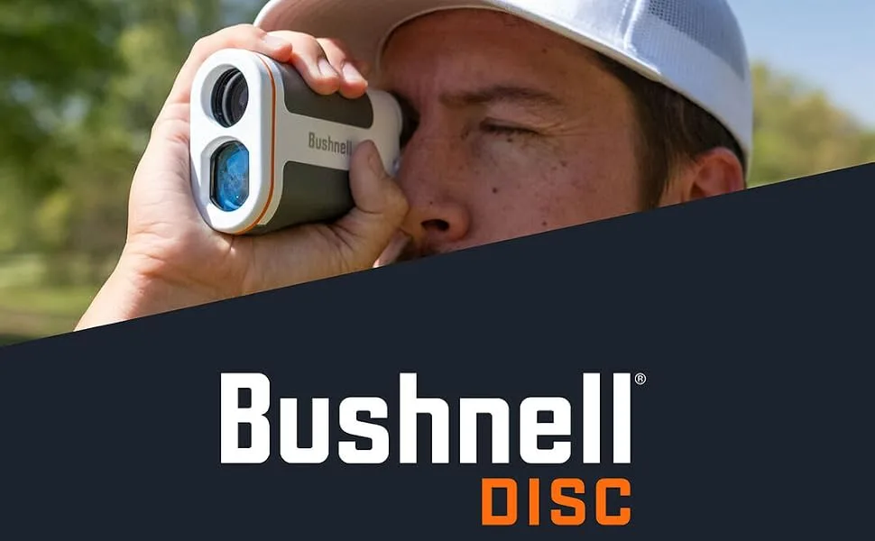 Bushnell Edge Disk Golf Laser Rangefinder, Accurate Range Finding for Disc Golf with Slope, Waterproof Design and Pinseeker Technology - disc golf lrf logo