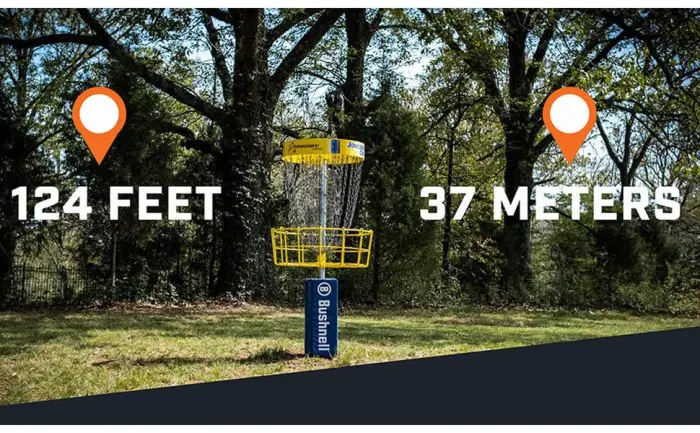 Bushnell Edge Disk Golf Laser Rangefinder, Accurate Range Finding for Disc Golf with Slope, Waterproof Design and Pinseeker Technology - feet & meters