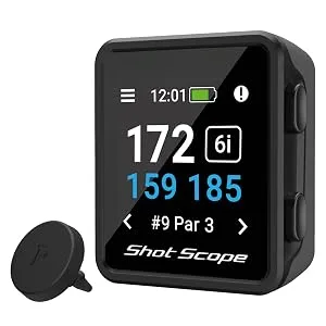 Shot Scope H4 GPS Handheld with Shot Tracking - F/M/B Green and Hazard Distances - 36,000+ pre-Loaded Courses - 100+ Statistics Including Strokes Gained - No subscriptions - Shot Scope H4