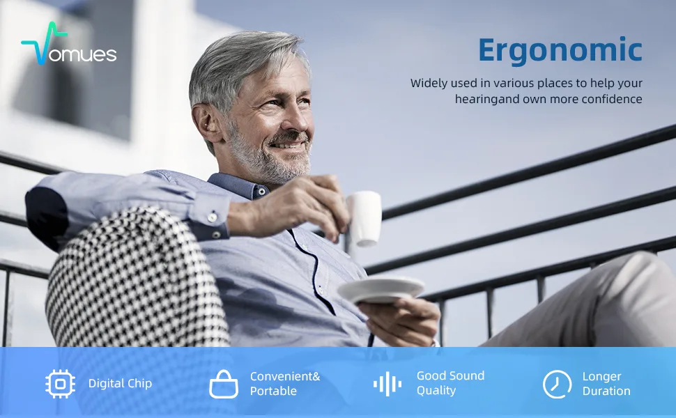 Hearing Aids, Rechargeable Hearing Aids for Seniors & Adults with Volume Control, Small Completely-in-Canal Digital Hearing Amplifier, Assist Devices with Charging Box,White&Black - hearing aid