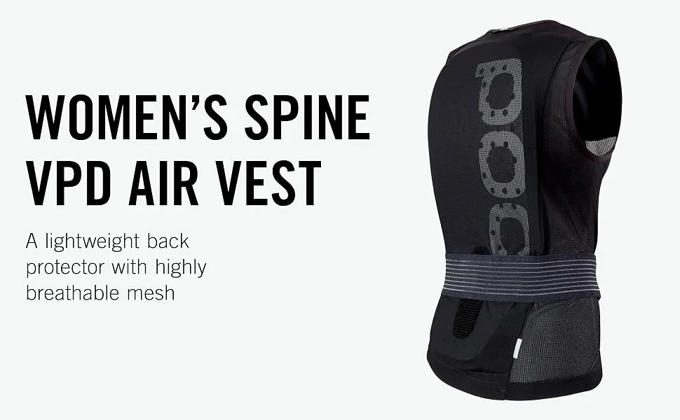POC, Womens Spine VPD Air Vest With Back Protector, Mountain Biking Armor Uranium Black Medium/Slim - Women