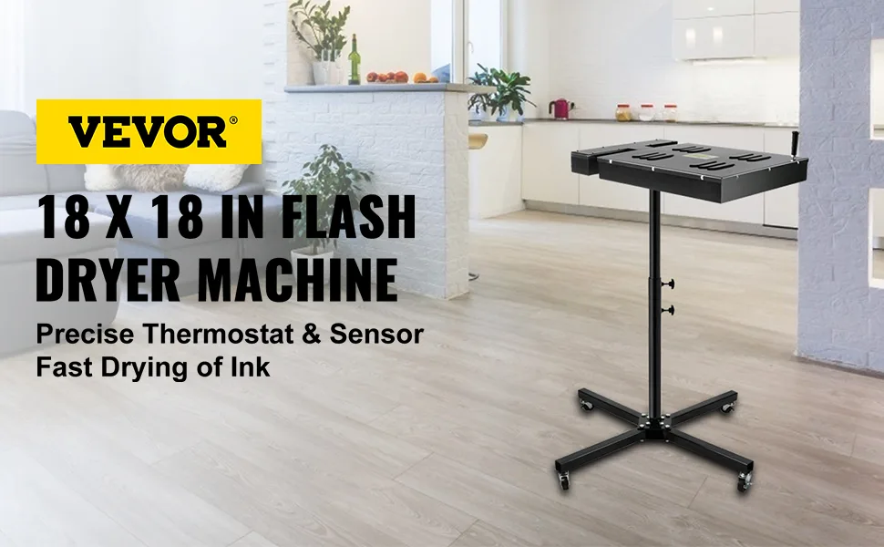 VEVOR Flash Dryer 18x18Inch Electrical Control Box Flash Dryer for Screen Printing Adjustable Stand Screen Printing Dryer T-Shirt Curing Machine - vevor flash dryer