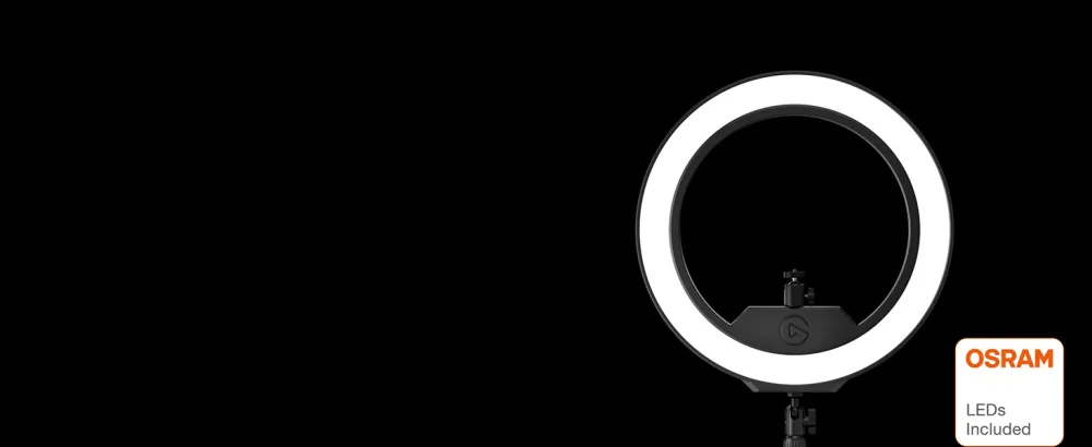 Elgato Ring Light - Premium 2500 lumens Light with desk clamp and ball mount for Streaming, TikTok, Instagram, Home Office, Temperature and Brightness app-adjustable on Mac, PC, iOS, Android - Ring Light