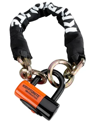 Kryptonite New York Cinch Ring Security Chain (12mm x 75cm) withEVS4 Disc 14mm Shackle - product information 1
