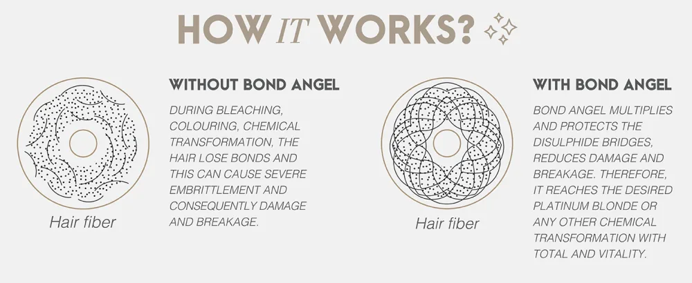 Bond Angel Plex Effect, Treatment Kit for Bleaching and Coloring protection for All Hair Types - Step 1, 2, 2 (16.9 fl. oz) - product information 10