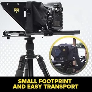 Glide Gear 3 in 1 TMP 75 Laptop Smartphone Prompt DSLR Video Zoom Teleprompter Laptop Mount Cell Phone Prompter - glidegear