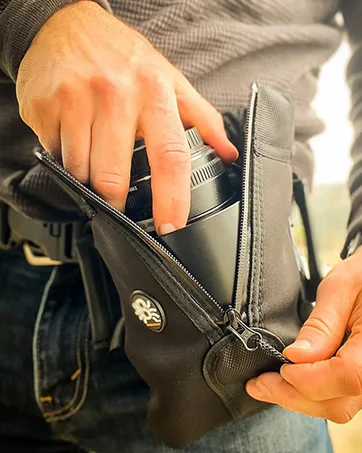 SPIDER HOLSTER  SpiderPro Mirrorless Single Camera System v2 for Carrying ONE Professional Camera and Heavy Gear Featuring Belt with Built-In Self-Locking Camera Holster for Quick-Draw Camera Access Single Mirrorless - Spider Holster Ambassador Photo