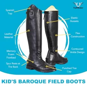 TuffRider Children's Baroque Field Boots, Black 5 Black - 3046