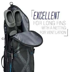 Cressi Freediving Waterproof Backpack - Main Compartment Fits Long Blade Fins - Cooler-Type Front Compartment - Piovra XL: Designed in Italy - Waterproof Backpack for Freediving and Spearfishing Gear, TRAVEL BAG, FINS BAG, CRESSI BAG