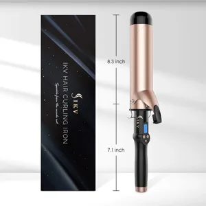 2 Inch Extra Long Barrel Curling Iron, Large Barrel Curling Wand for Long Hair Ceramic Tourmaline Dual Voltage - curling iron