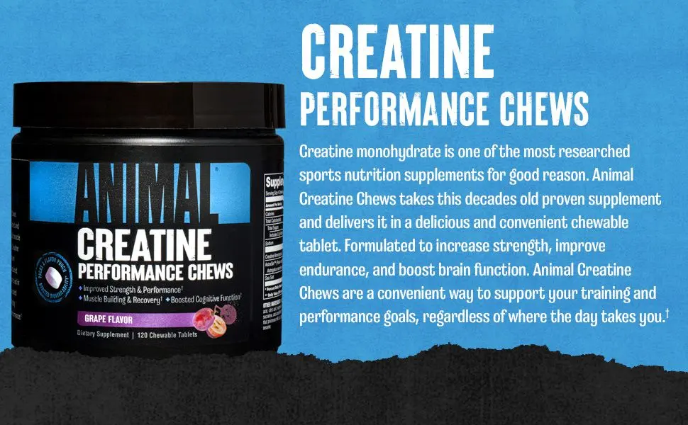 Animal Whey Isolate Whey Protein Powder Isolate Loaded for Post Workout and Recovery & Creatine Chews Tablets - Enhanced Creatine Monohydrate with AstraGin to Improve Absorption - product information 7