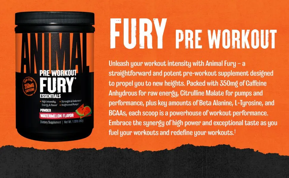 Animal Whey Isolate Whey Protein Powder Isolate Loaded for Post Workout and Recovery & Fury - Pre Workout Powder Supplement for Energy and Focus - product information 7