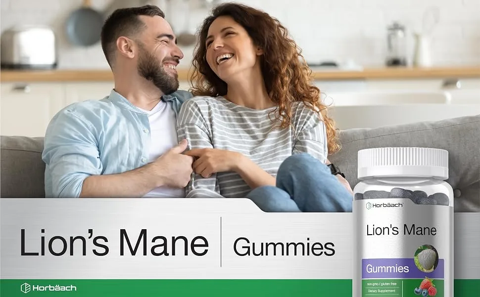 Horb ach Lion's Mane Supplement | 60 Vegan Gummies for Adults | Non-GMO and Gluten Free - CL25121