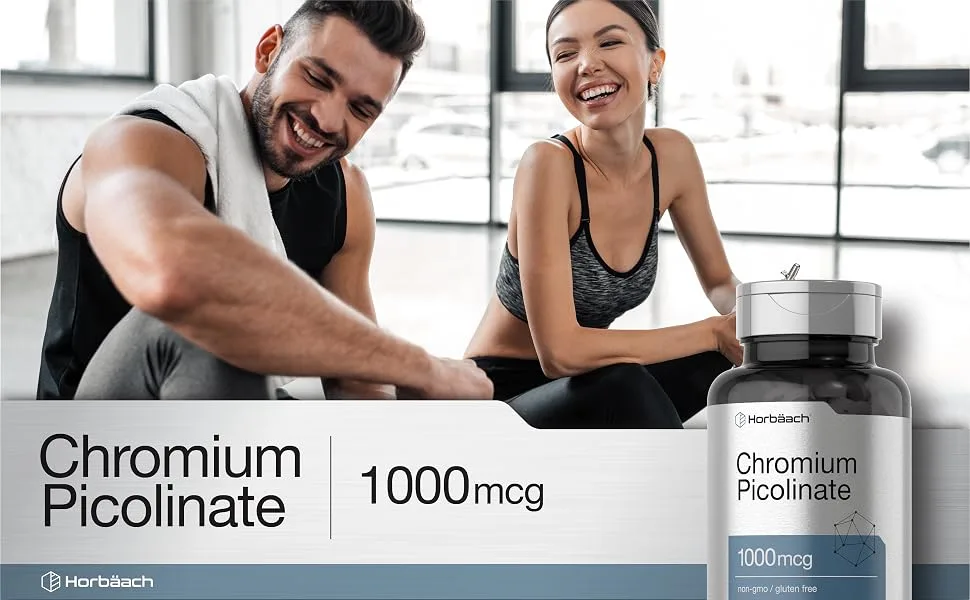 Horbaach Chromium Picolinate 1000mcg | 240 Tablets | Vegetarian Formula | Non-GMO Gluten Free Supplement - CL1755 CL Horbaach Chromium Picolinate 1000 mcg 240 Tabs