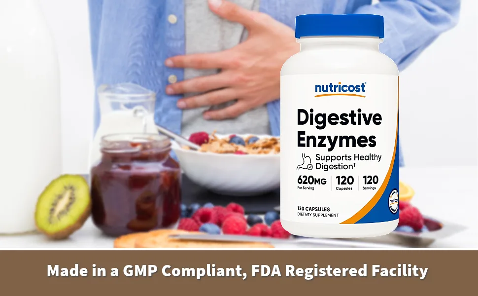 Nutricost Digestive Enzymes 620mg 120 Capsules - Complete Digestive Enzyme Supplement 120 Count (Pack of 1) - product information 6