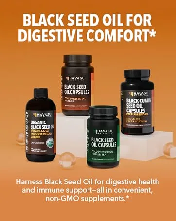 Organic Black Seed Oil Cold Pressed Liquid - Black Cumin Supplement for Immune System Function Digestive Support Hair Nourishment & Overall Health - 8 Fl Oz - Unflavored Non-GMO Vegan Organic Liquid - black seed oil