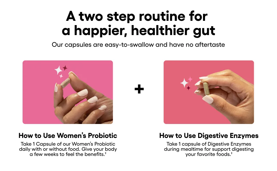 Physician's CHOICE - Women's Digestive Harmony Bundle: Probiotics for Women + Digestive Enzymes - a two step routine for a happier healthier gut