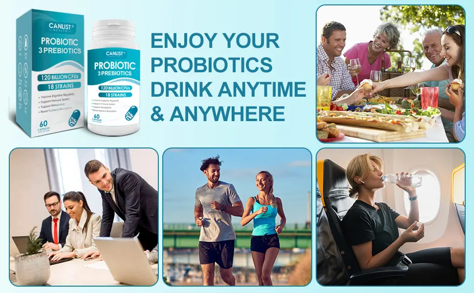 Probiotics 120 Billion CFUs 18 Strains 3 Prebiotics & Digestive Enzymes for Men Women,Digestive & Immune Support,Shelf Stable Non-GMO 60 Capsules - prebiotic