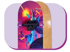 Skateboard with Printed Graphic Grip Tape Cruiser Skateboard with ABEC 5 Bearings Durable Deck Smooth Wheels - 31 Inches - Group Blasters  - Sturdy Maple Deck & Fun Print