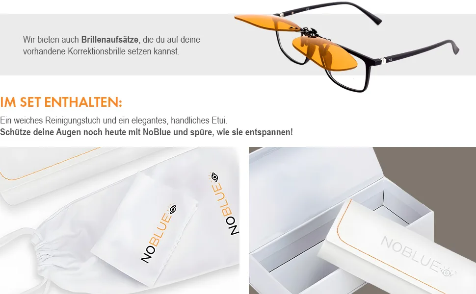NOBLUE - Blue Light Filter Glasses Men & Women - Blue Light Glasses for Evening - Orange - classic - Noblue