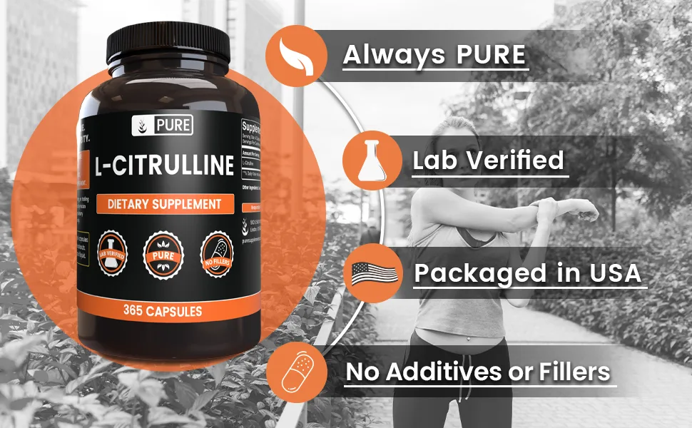 Pure Original Ingredients L-Citrulline No Magnesium Or Rice Fillers Always PureLab Verified - 365 Capsules - product information 2