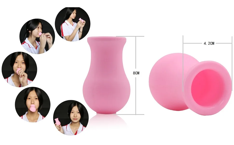 Soft Silicone Pout Lips Enhancer Plumper Tool Device makes Your Lip Looks More Full but only lasts 2 hours at most Pink Medium - product information 1