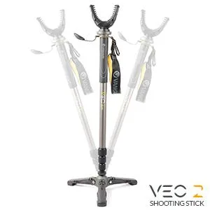 Vanguard VEO 2 AM-234TU Shooting Stick, Tri-Stand Base with Ball Joint, Rotating and Removeable U Shaped Yoke , Gray - primos shooting stick, trigger stick, jim shockey shooting stick, veo shooting stick, vanguard