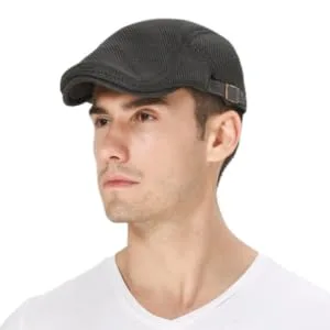 WITHMOONS Ivy Cap Straw Weave Linen-Like Cotton Cabbie Newsboy Hat MZ30038 One Size Beige - Mesh Hunting Hat