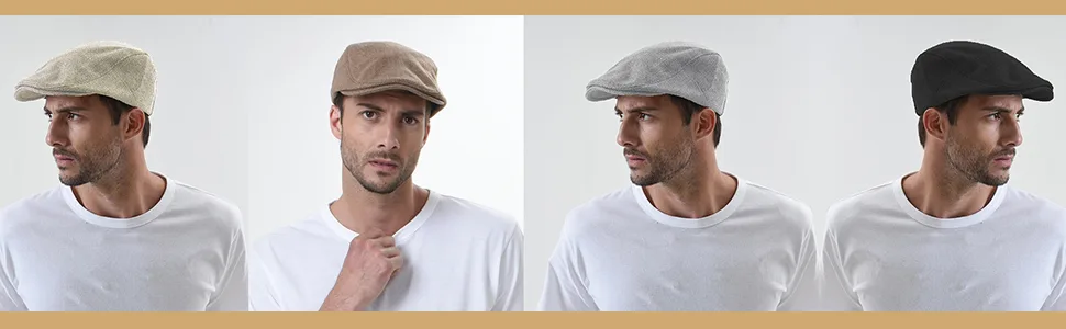 WITHMOONS Ivy Cap Straw Weave Linen-Like Cotton Cabbie Newsboy Hat MZ30038 One Size Beige - Newsboy Hat